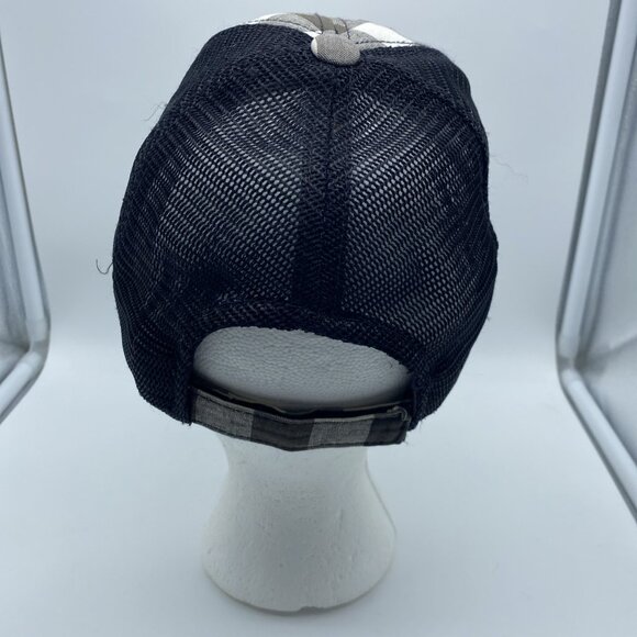 Virginia Tech Hokies Tan Plaid Cap Trucker Hat Hook & Loop NCAA Mesh - Picture 5 of 16